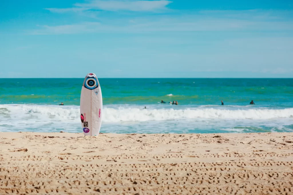 Surfing in Queensland, Australia is a popular activity.