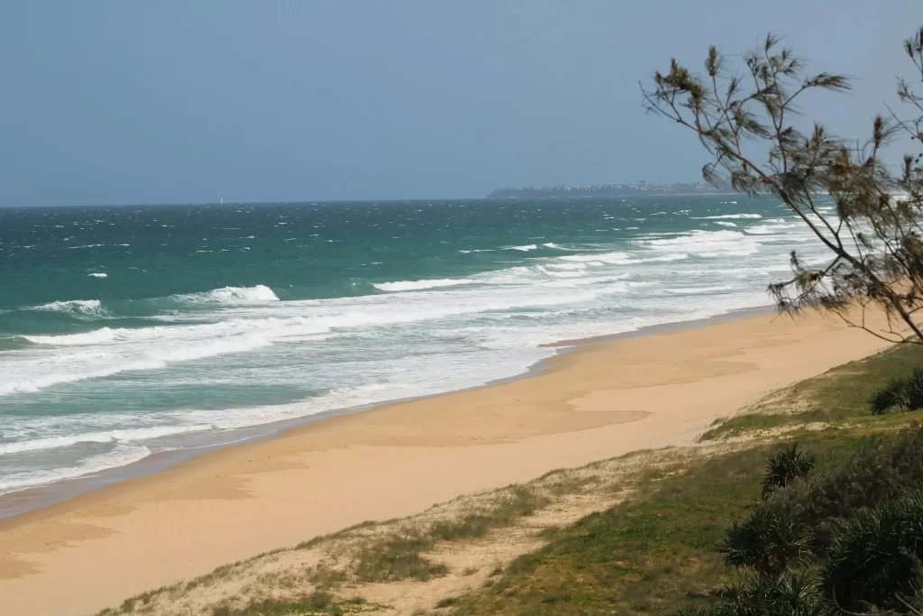 View of Bokarina Beach on the Sunshine Coast in Queensland, Australia