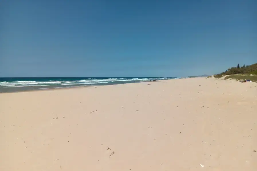 Full length view of Sunshine Beach on the Sunshine Coast in Queensland, Australia.