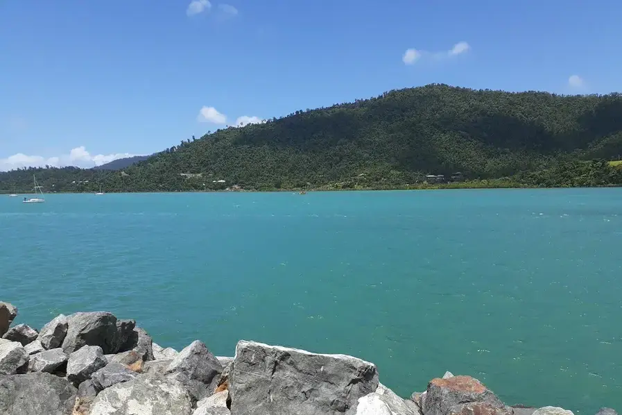 View of the Coral Sea at Airlie Beach Whitsundays Queensland