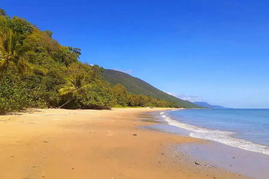 Beautiful Ellis Beach coastline view in Tropical North Queensland in Australia