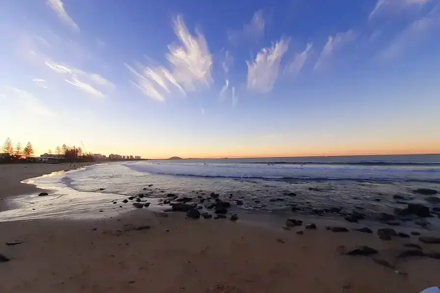 Extended View of Alexandra Headland Beach on the Sunshine Coast in Queensland