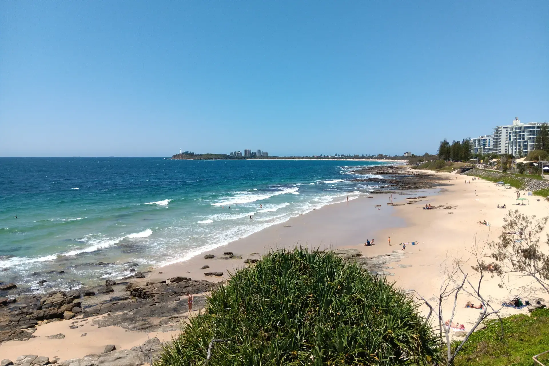 Extended view of Mooloolaba Beach Queensland