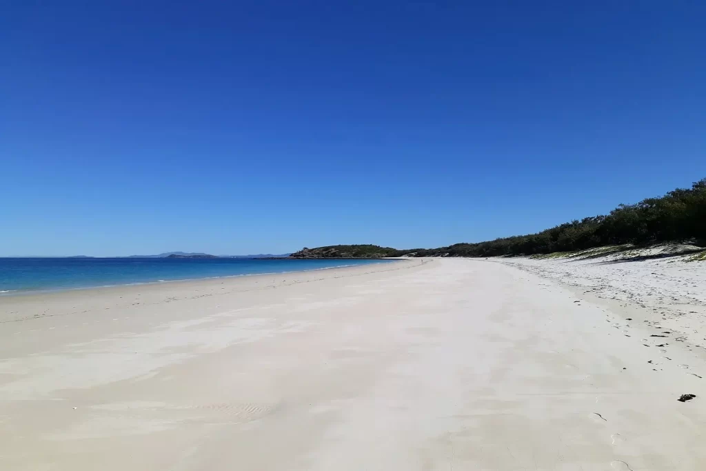 Spectacular stretch of white sand at Long Beach Great Keppel Island in Queensland