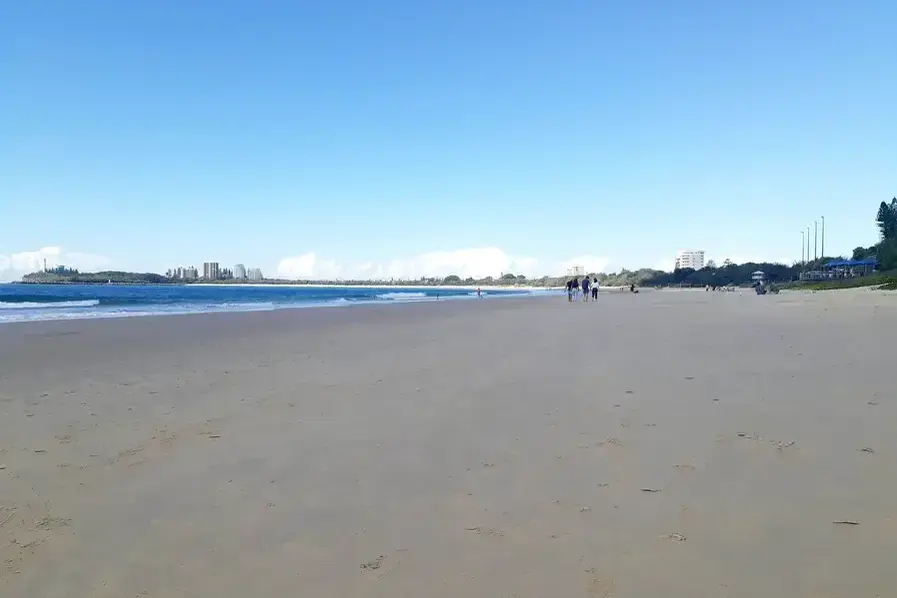 View of the sand at Mooloolaba Beach Sunshine Coast