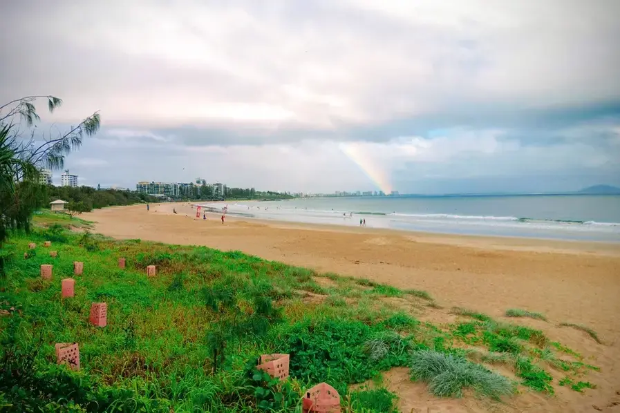 Rainbow at Mooloolaba Beach Sunshine Coast Queensland