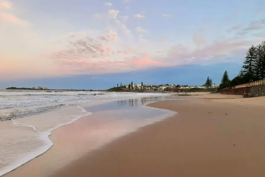 View of the sand at Alexandra Headland Sunshine Coast Queensland