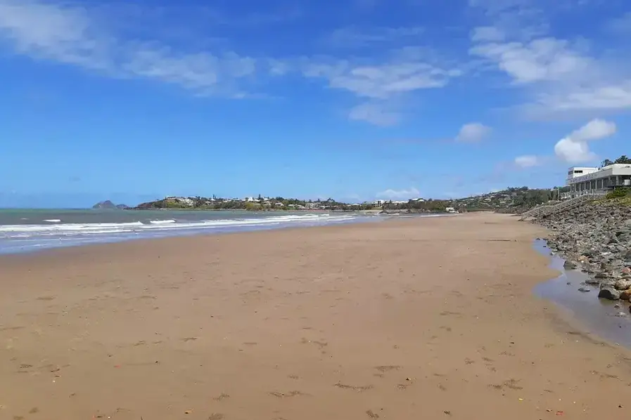 Extended view of the sand at Yeppoon Beach Capricorn Coast QLD