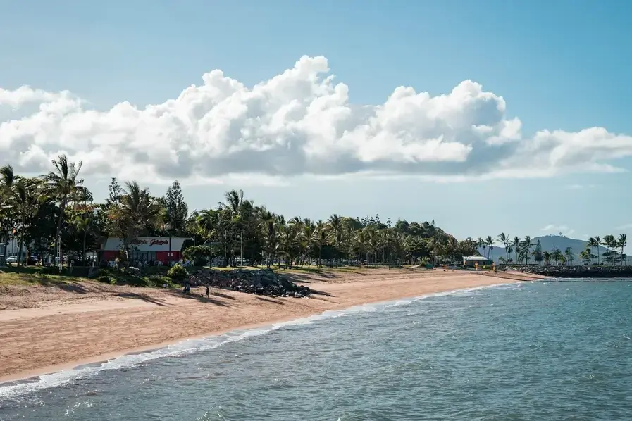 View of The Strand beach in Townsville, North Queensland