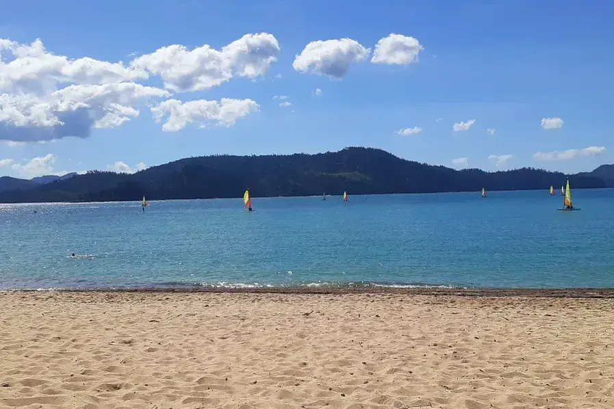 View from Catseye Beach Hamilton Island in the Whitsunday Islands