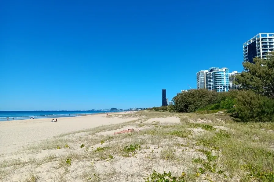 View of Broadbeach Beach in Gold Coast Australia