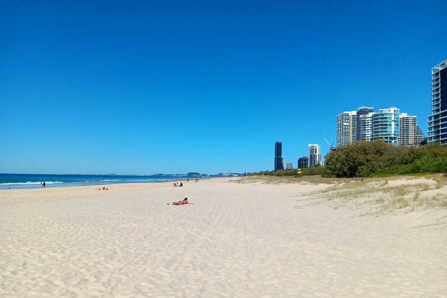 Full view of Broadbeach Beach Gold Coast in Queensland