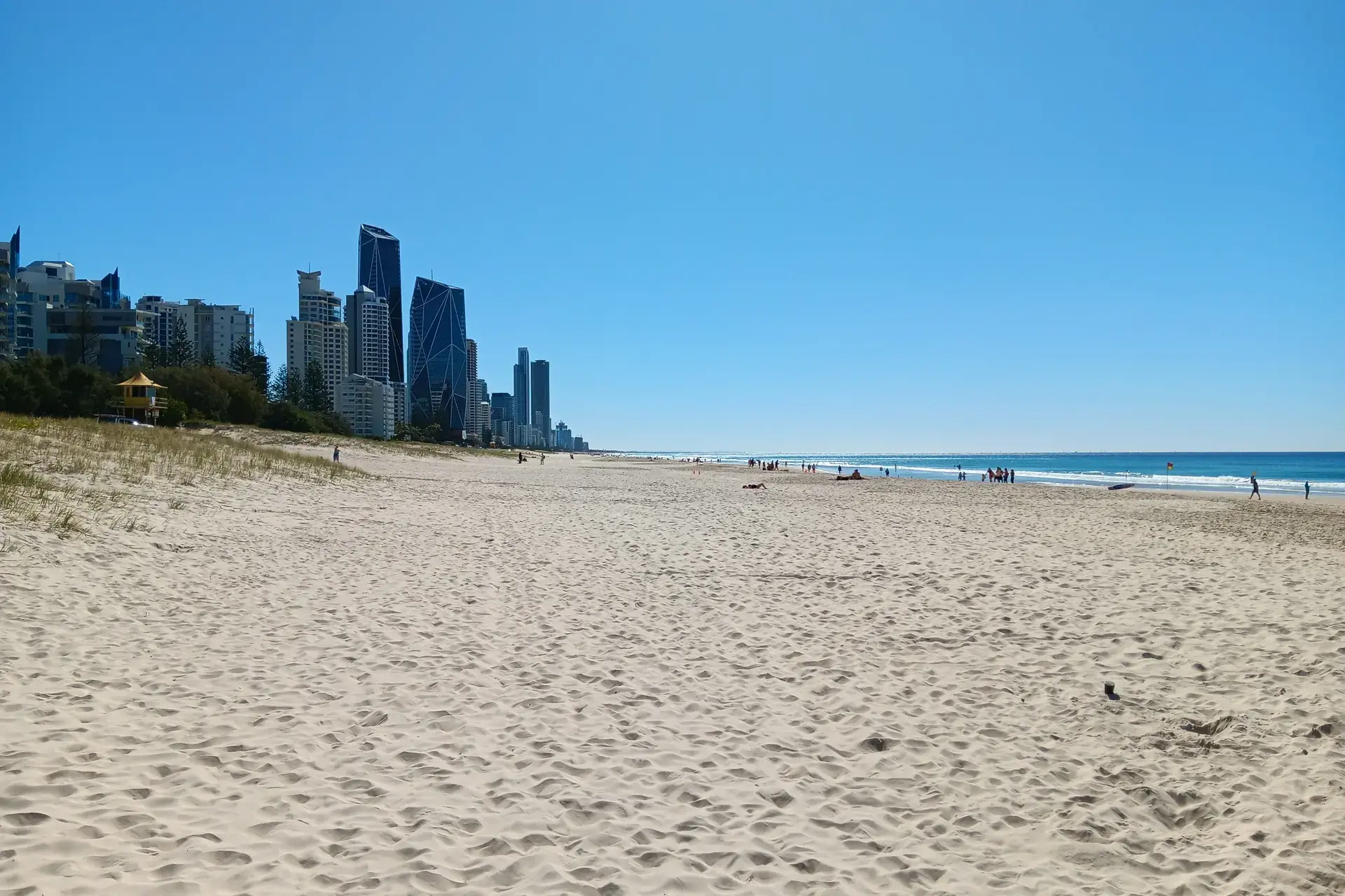 View of the high rise buildings at Broadbeach Beach on the Gold Coast in Queensland