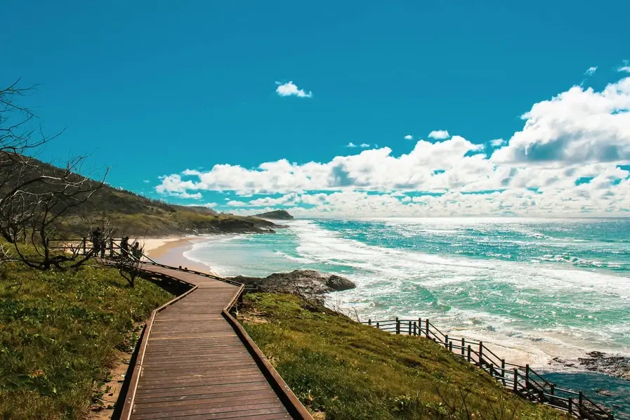 Champagne Pools Boardwalk on Fraser Island Kgari in Queensland, Australia