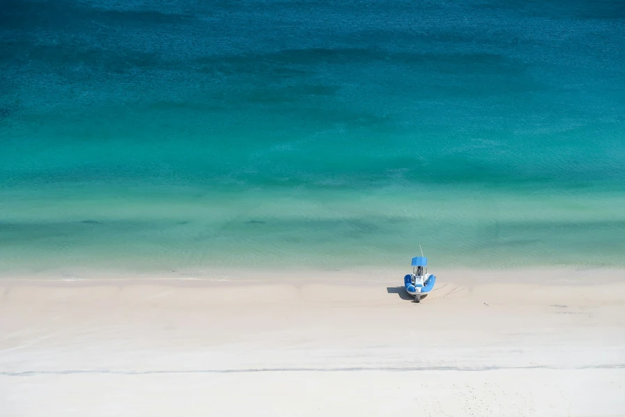 Aerial View of the 75 Mile Beach at Fraser Island/Kgari in Queensland