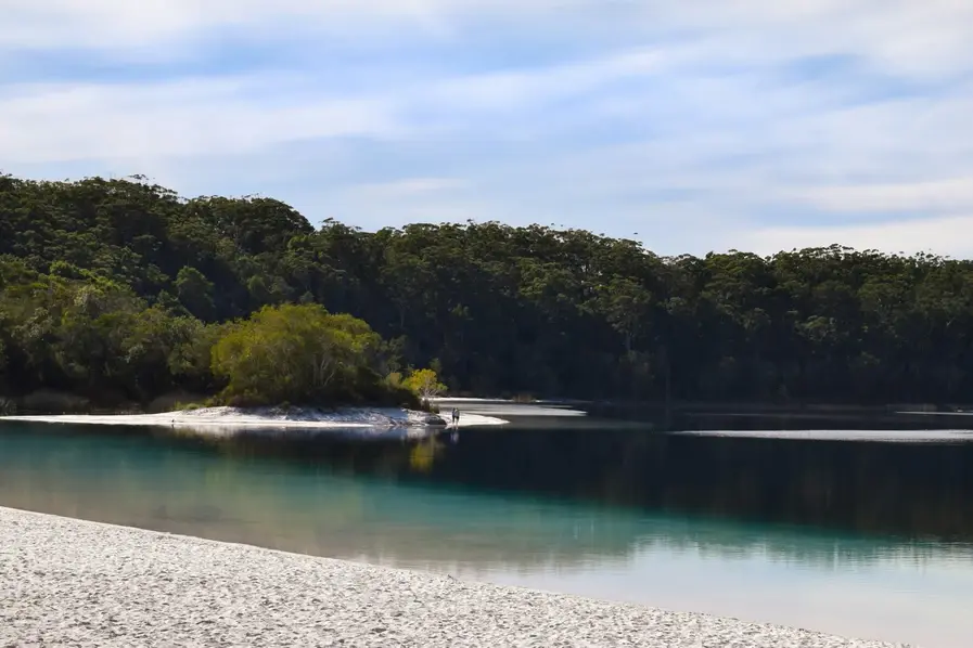 Scenic view of a lake at Fraser Island Kgari in Queensland, Australia