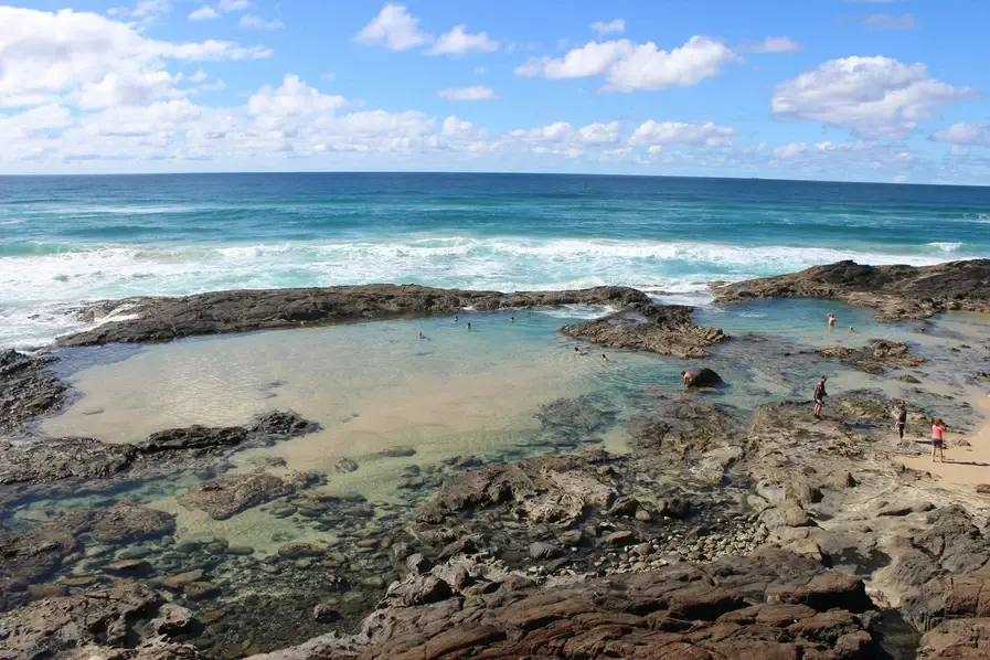 Rocky Shoreline at Fraser Island Kgari in Queensland