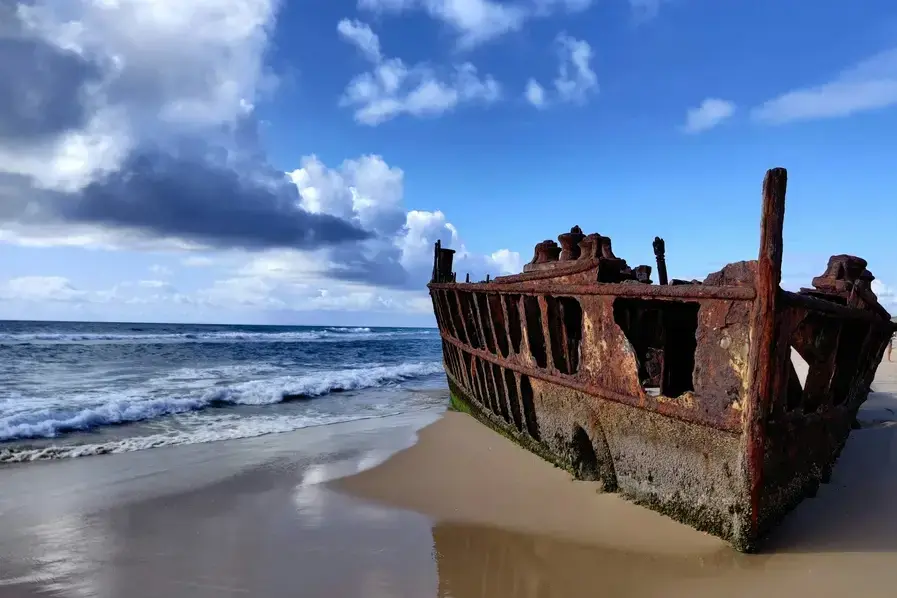 S.S. Maheno shipwreck on Fraser Island Kgari in Queensland, Australia