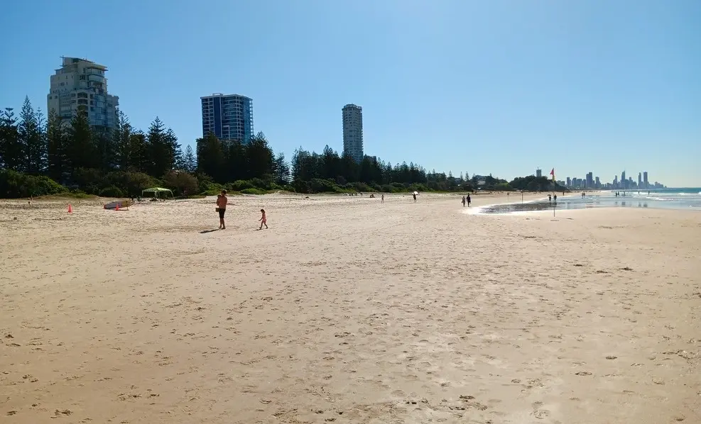 View of the sand at Burleigh Heads Beach Queensland Gold Coast