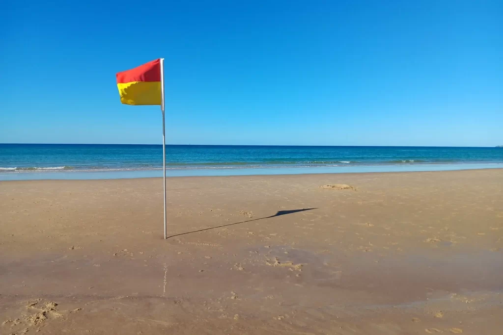 Surf Lifesaving Flag at Burleigh Heads Beach Gold Coast