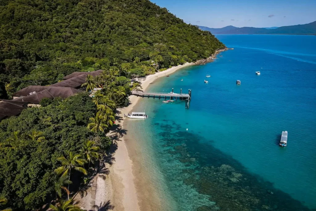 Aerial view of Fitzroy Island near Cairns in Tropical North Queensland