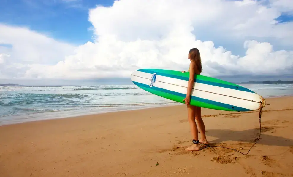 Girl Surfing in Queensland, Australia