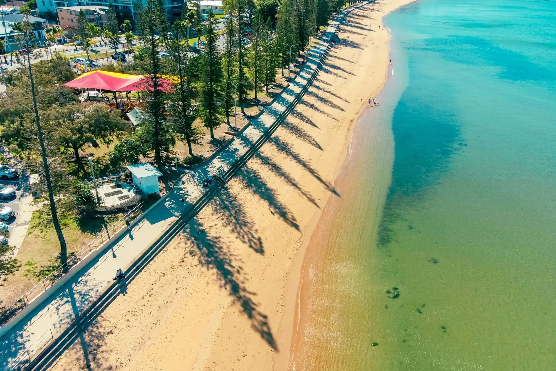 Extended View of Suttons Beach Redcliffe near Brisbane