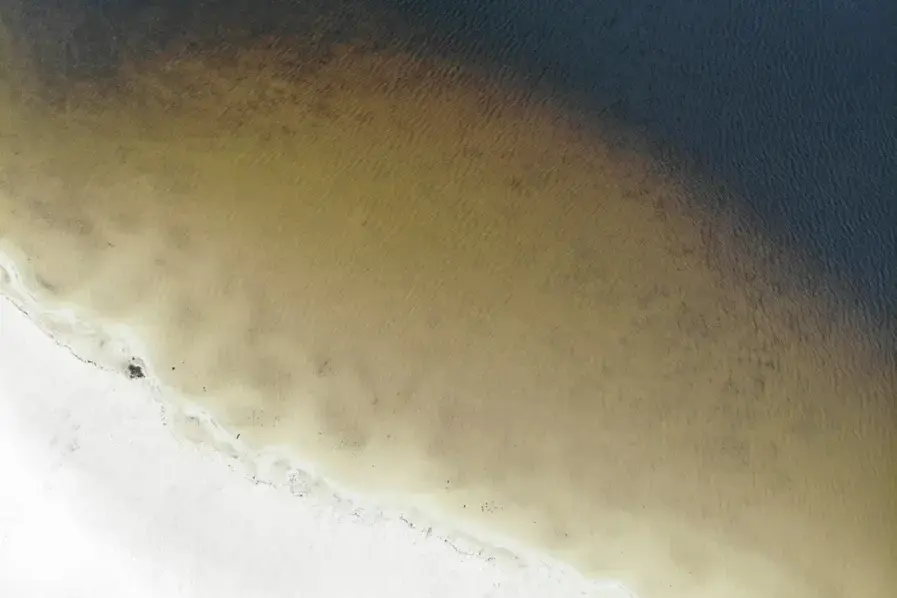 Aerial view of a North Stradbroke Island Beach in Queensland