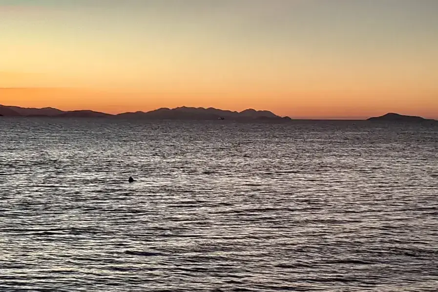 View of a Turtle from Daydream Island at sunset in the Whitsunday Islands