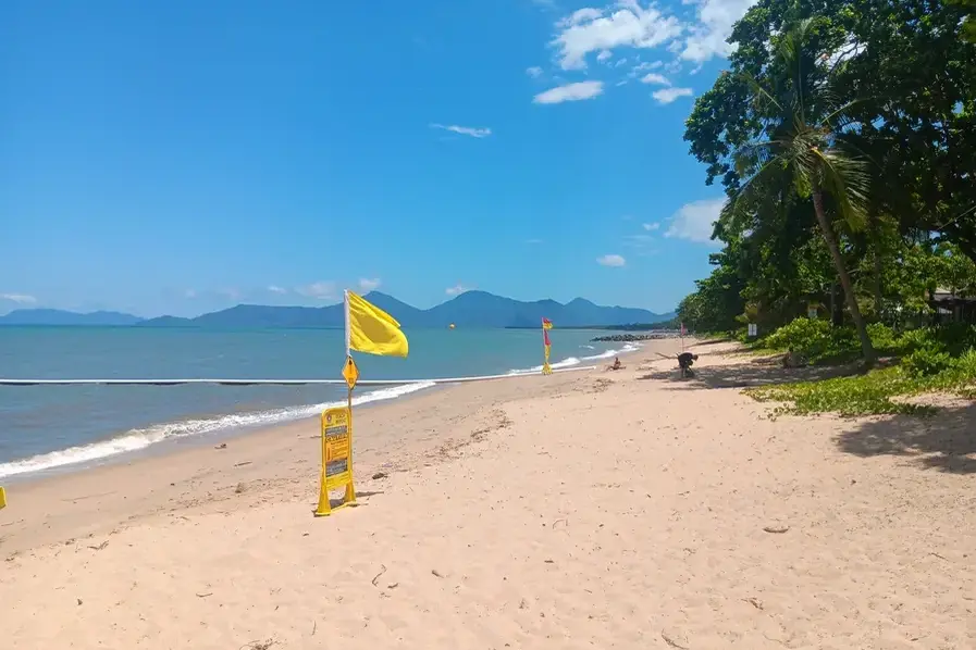 Extended view of Holloways Beach near Cairns in Tropical North Queensland