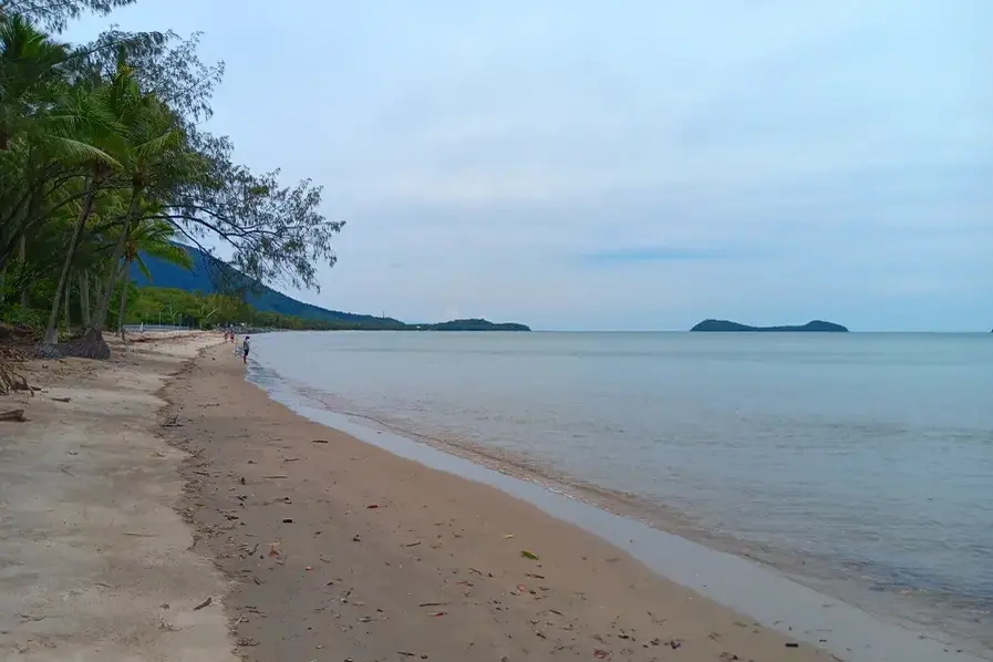 View of Double Island from Kewarra Beach Near Cairns in Tropical North Queensland